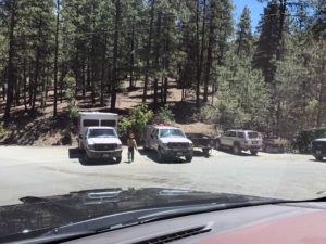 Trucks Parked At Pink Car