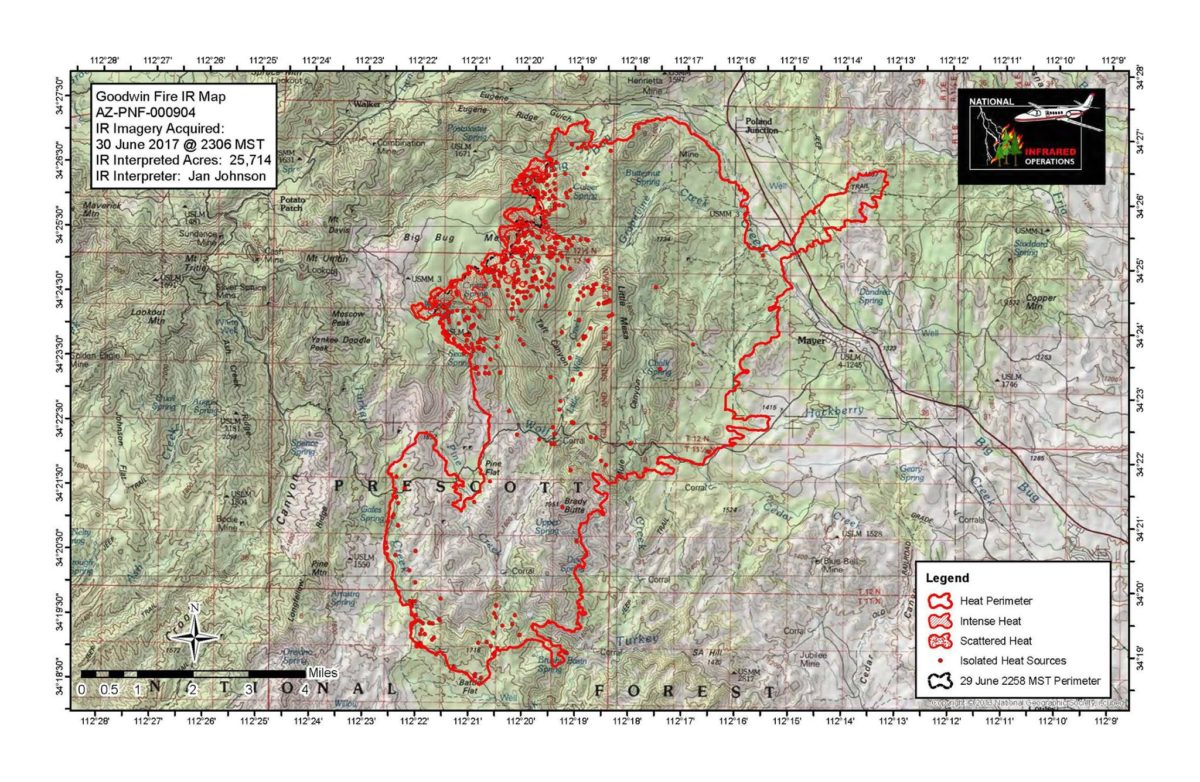Yavapai County Emergency Management Fire Map Update July 1, 700am