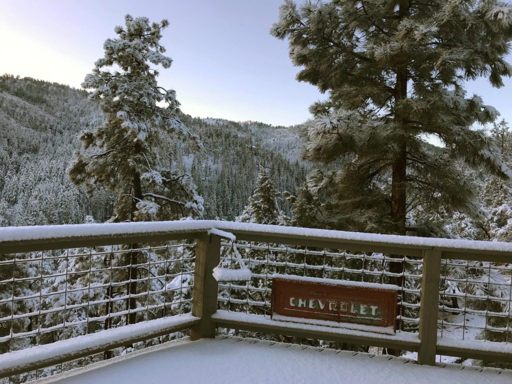 Our deck this morning at sunrise. 