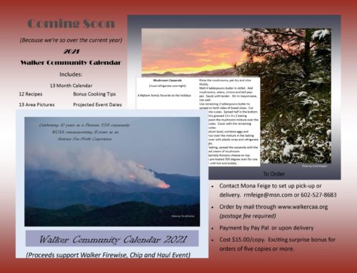 WCAA 2021 Walker Community Calendar­ For Sale